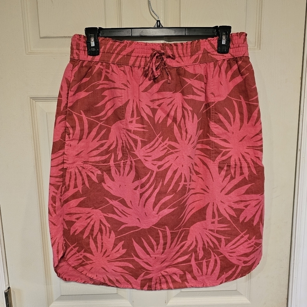 Gap Linen Blend Banana Leaf Printed Mini Skirt